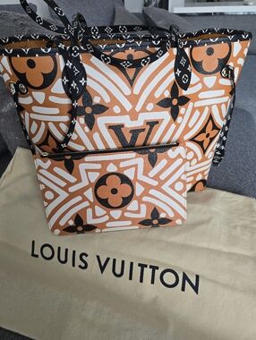 Louis Vuitton Crafty Monogram Canvas Tote with Pouch Like New